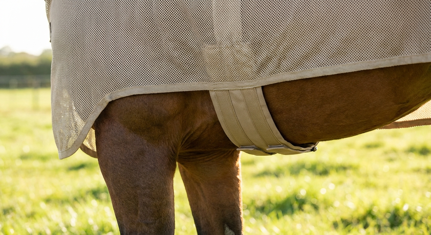 Well-fitted mesh fly sheet creating a physical barrier against insects
