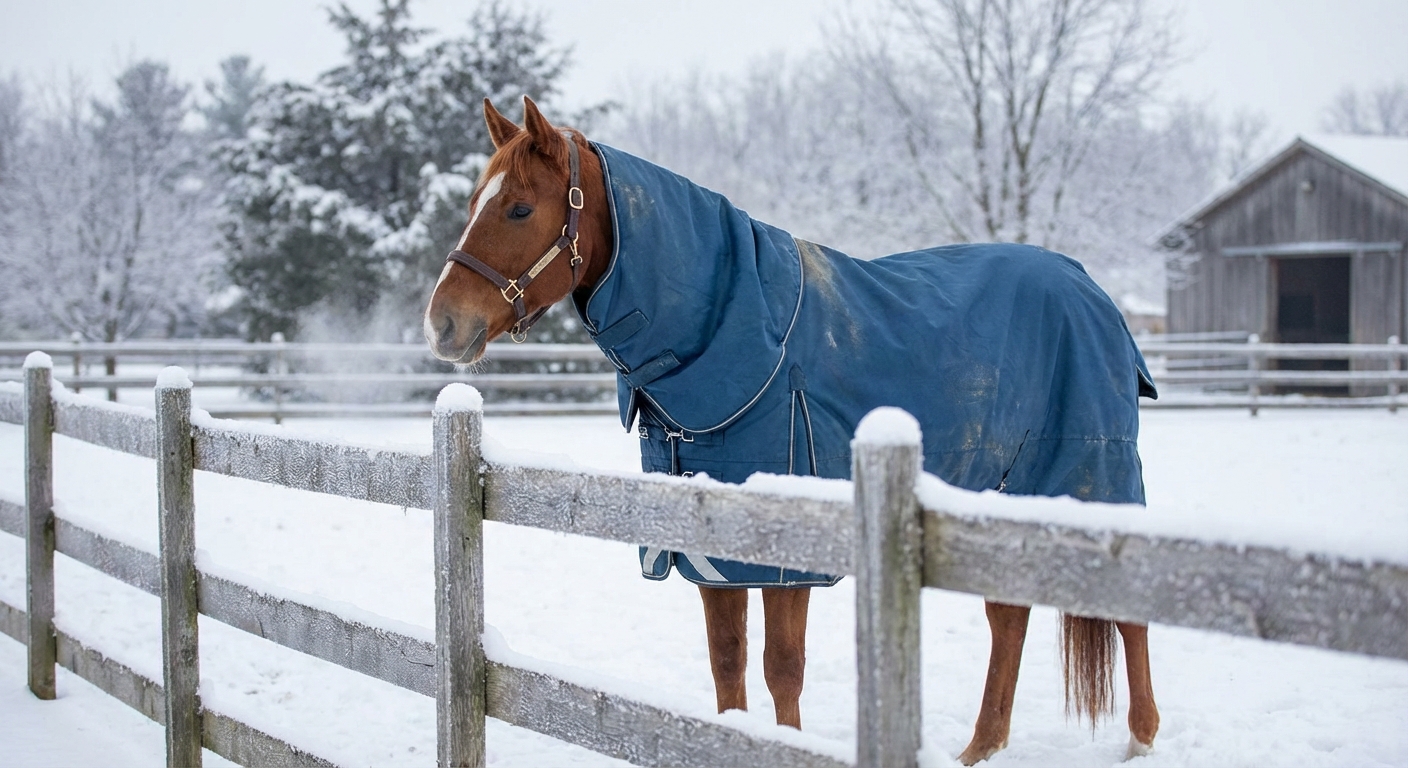Proper blanketing ensures your horse remains warm and dry while maintaining body heat during harsh winter weather conditions.