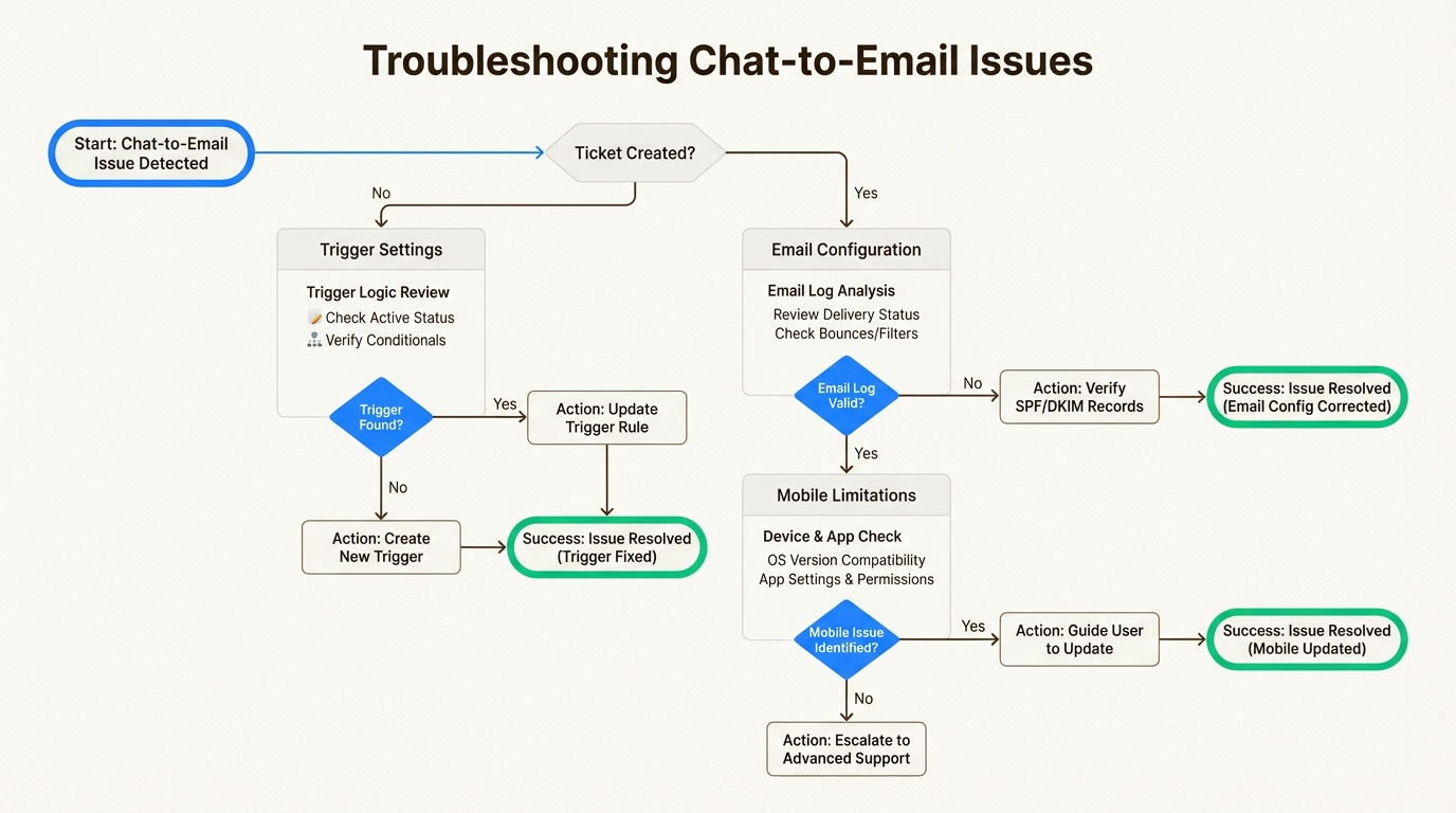 Visual guide for systematically troubleshooting common setup problems