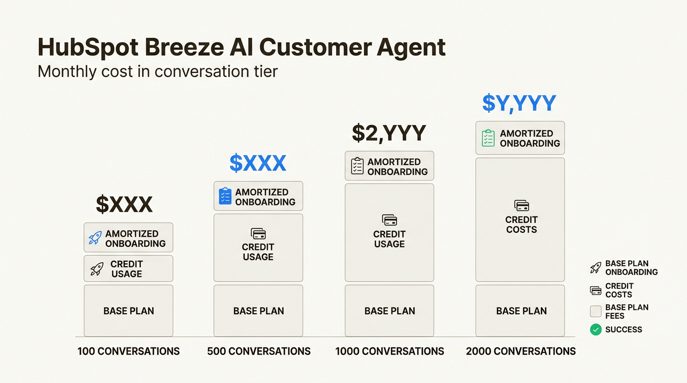 Répartition des coûts montrant comment la tarification basée sur les crédits et les frais d'intégration augmentent l'investissement total à grande échelle