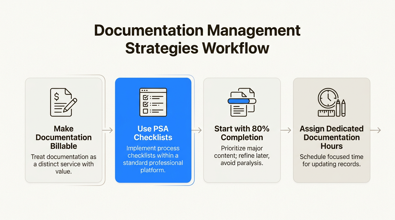 These four structural changes shift technician incentives from avoiding documentation to making it a core part of their daily workflow.