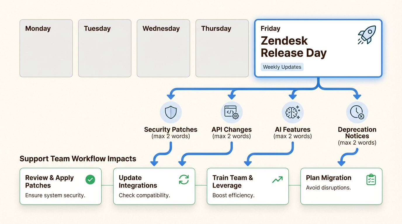 Rastrear os lançamentos de sexta-feira ajuda as equipes a priorizar patches de segurança críticos e novos recursos de IA antes que eles impactem os fluxos de trabalho de segunda-feira.