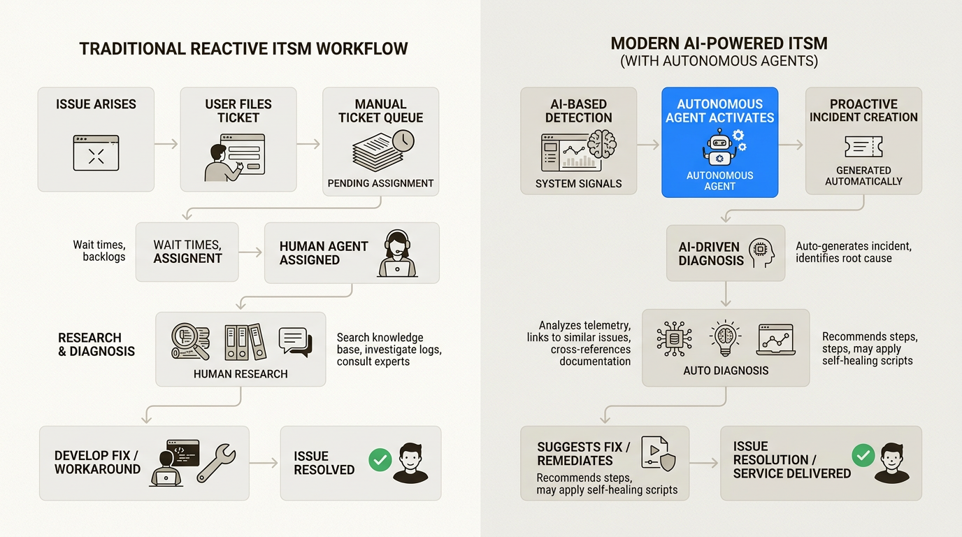 Transição de filas de tickets manuais para resoluções orientadas por IA