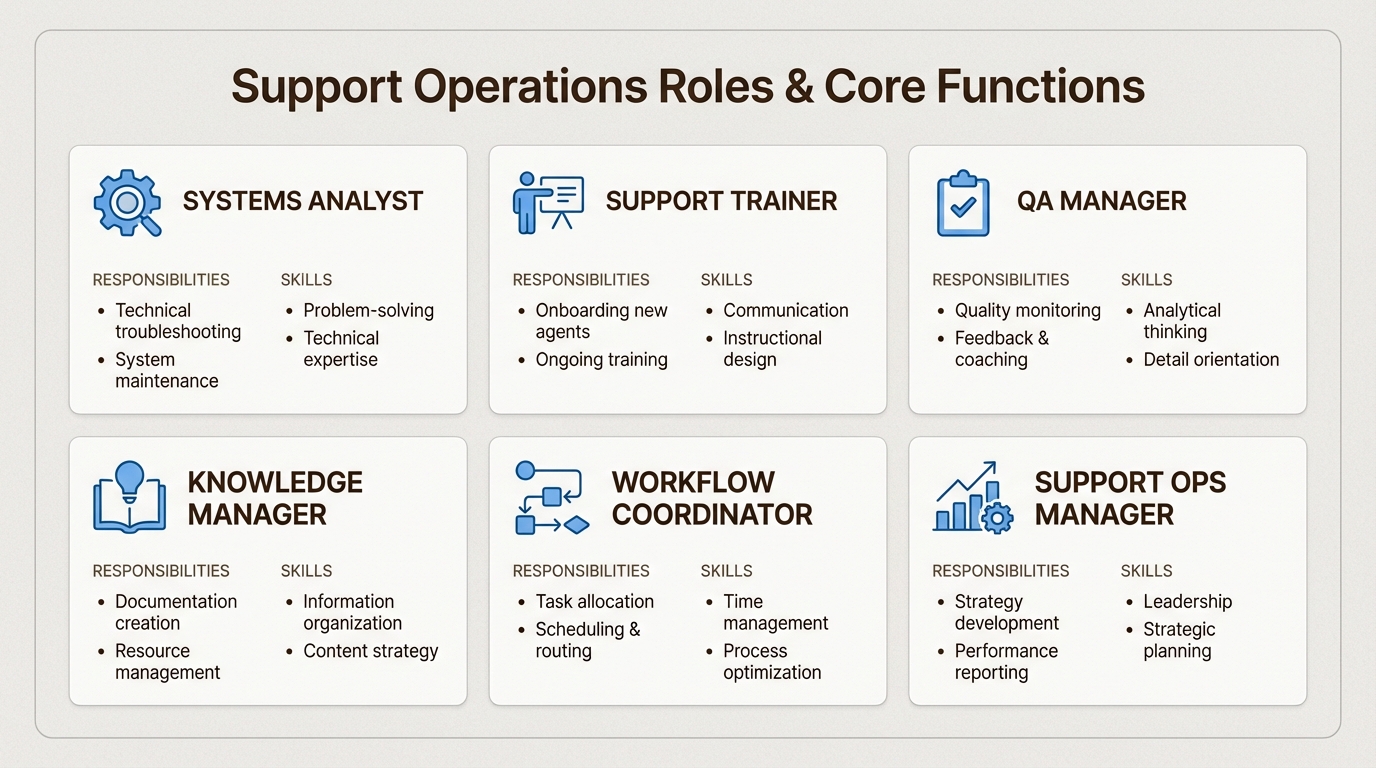 Sechs wesentliche Rollen in einem Support Operations Team