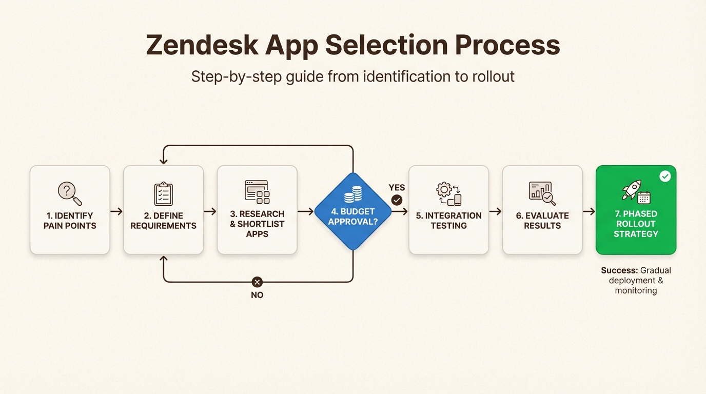 適切なZendesk Marketplace(ゼンデスクマーケットプレイス)アプリを選択するための構造化されたベンダー評価プロセス