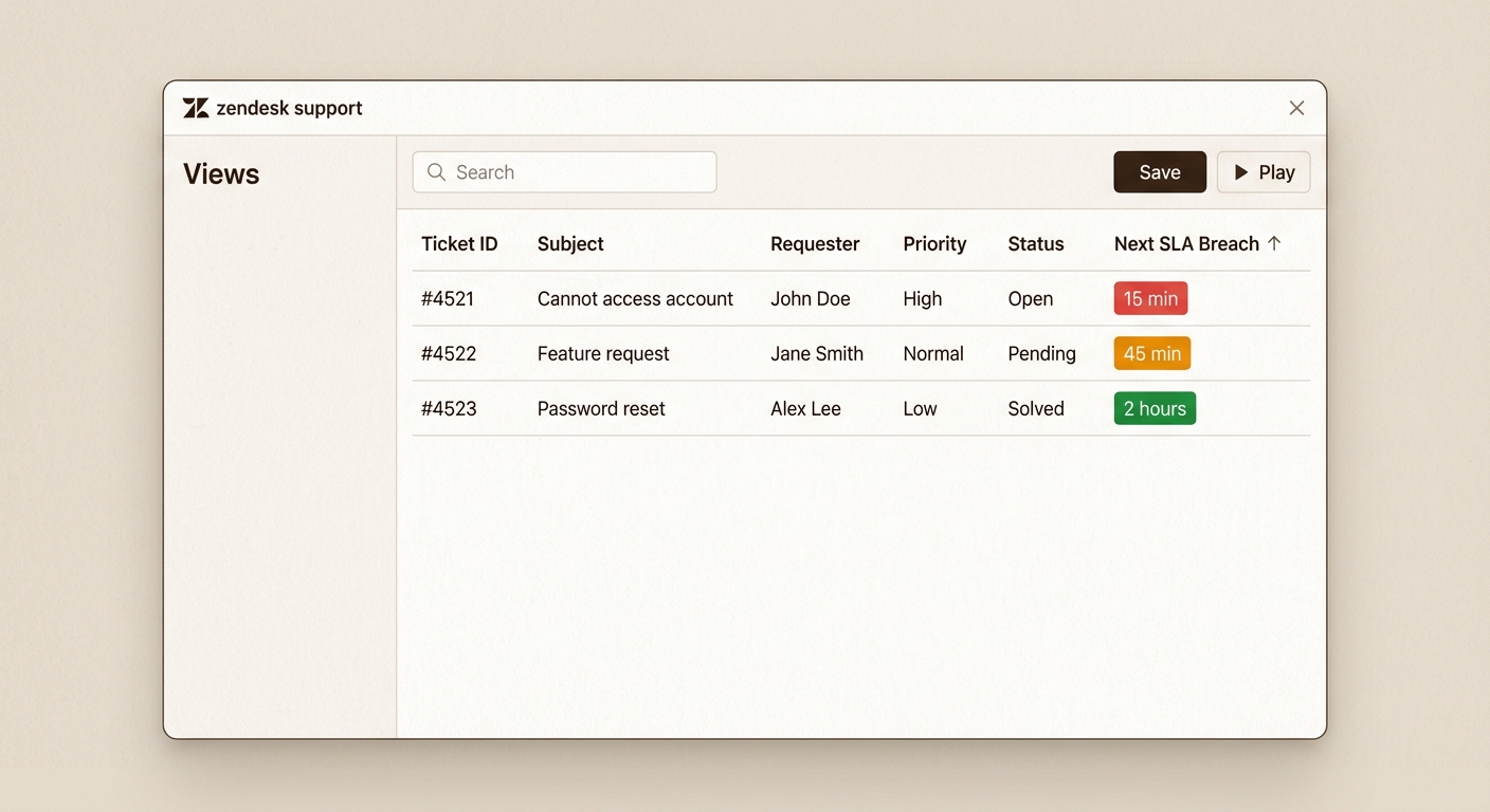 SLAベースのビューにより、緊急のチケットが到着時期に関係なく最初に処理されるようになります