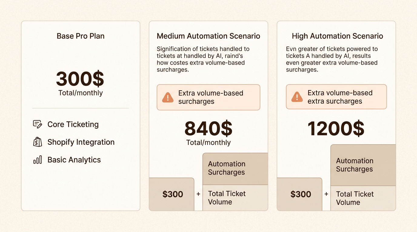 月額請求額に対する Gorgias AI 自動化の追加料金の影響