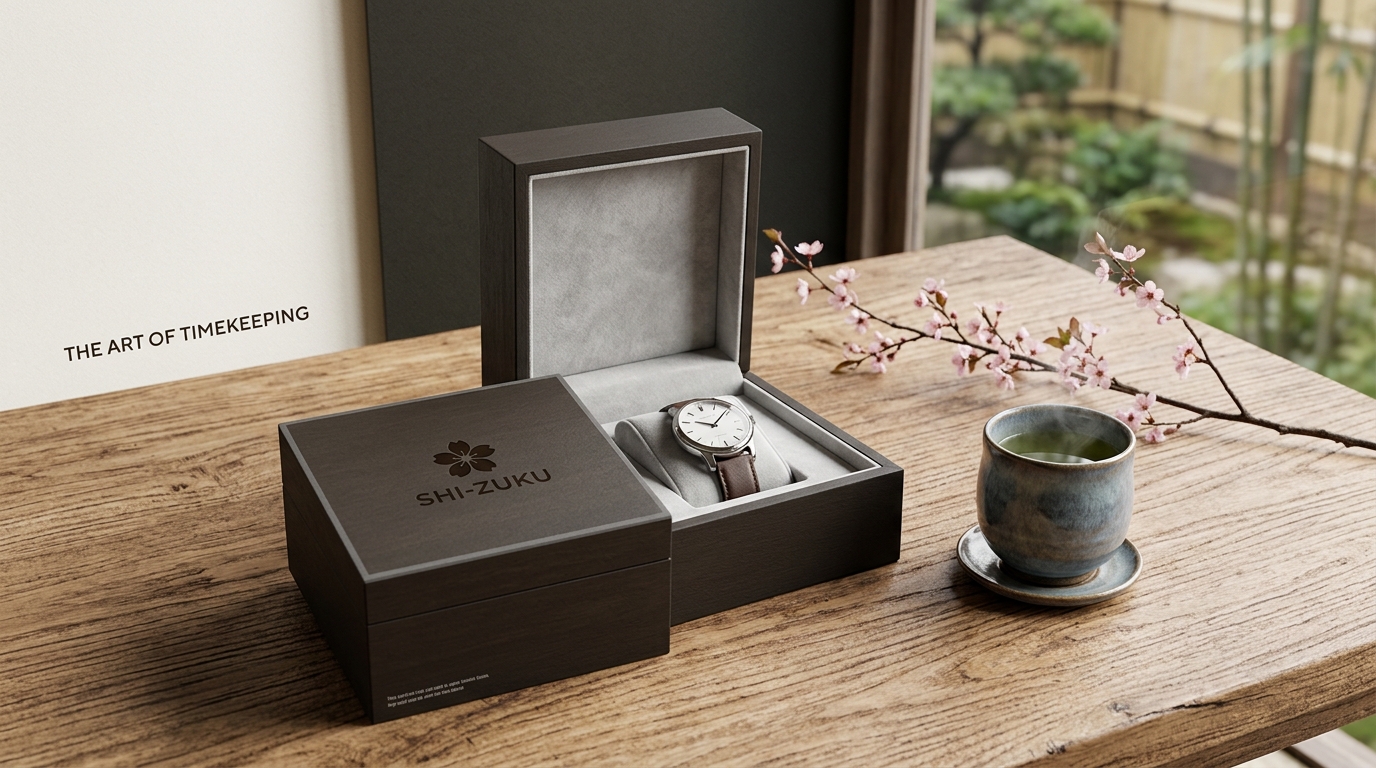 A premium Japanese watch box representing the authentic craftsmanship available at Discovery Japan Mall.
