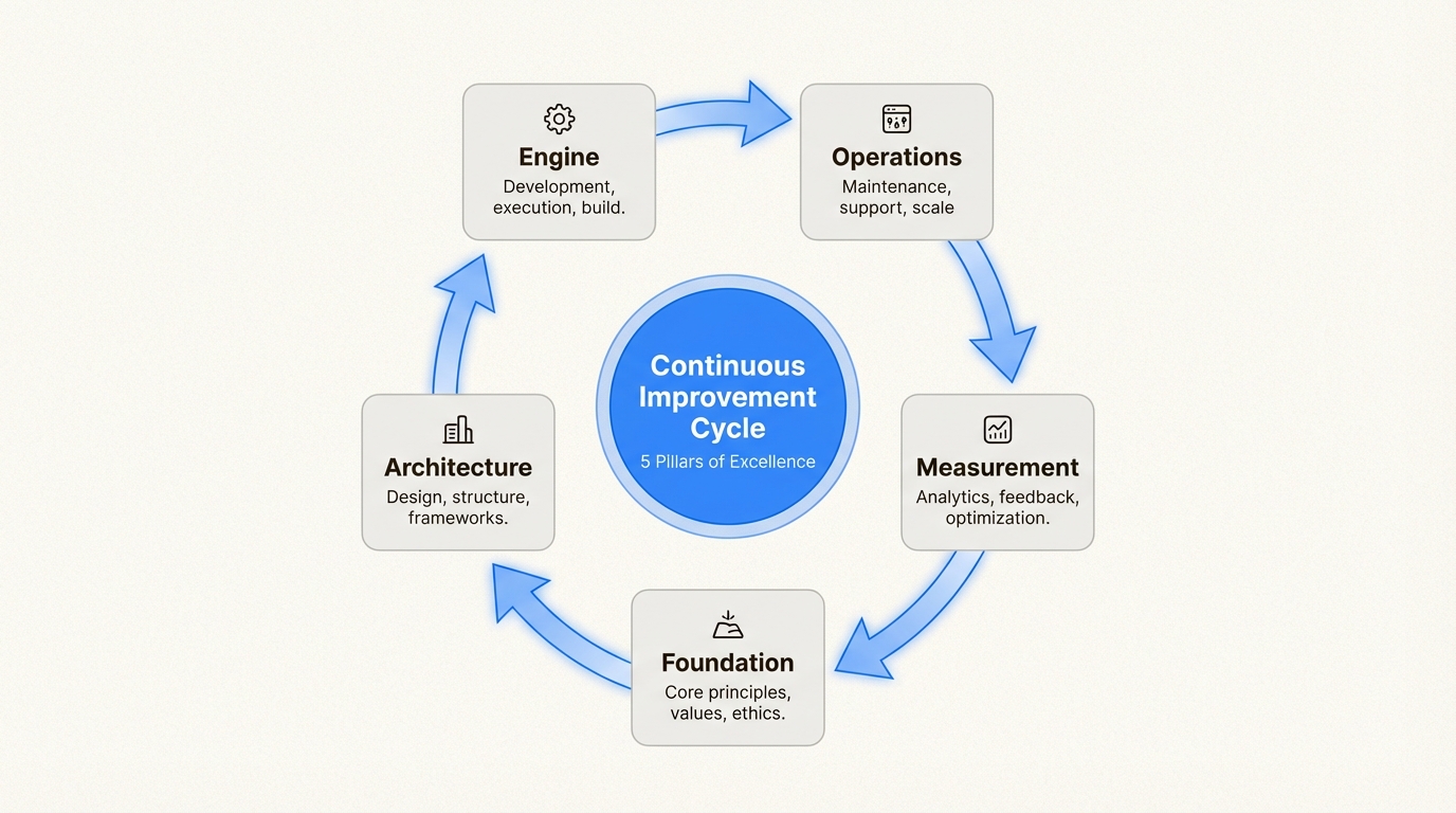 Five interconnected pillars of SaaS content strategy framework