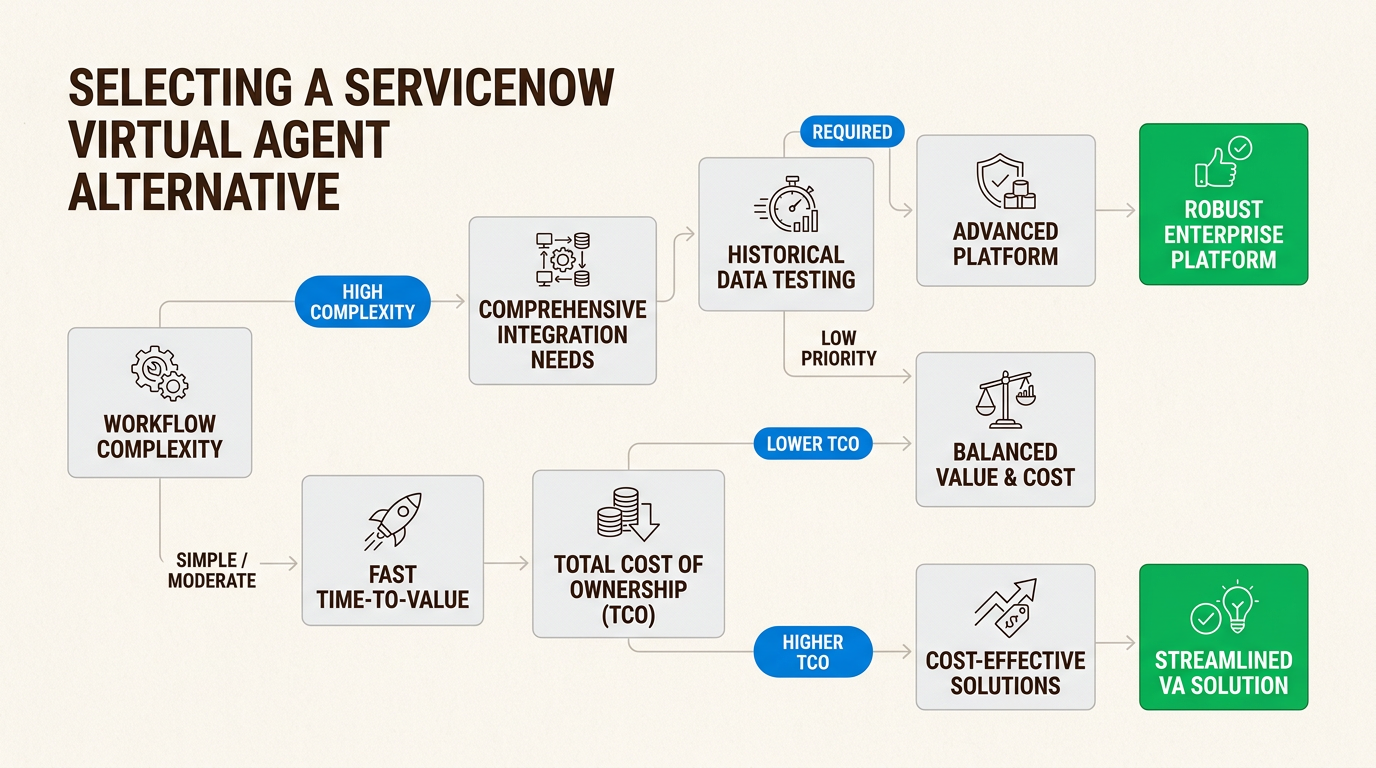 Ce cadre de décision aide les responsables informatiques à hiérarchiser la vitesse de mise en œuvre, le budget et la compatibilité d’intégration lors de la sélection d’une alternative d’assistance basée sur l’IA moderne.