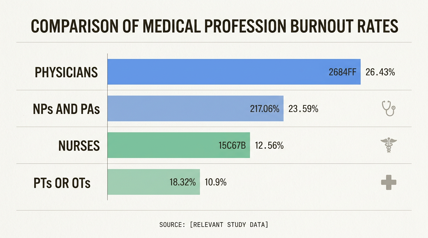 High burnout rates across clinical disciplines drive professionals toward non-clinical career paths