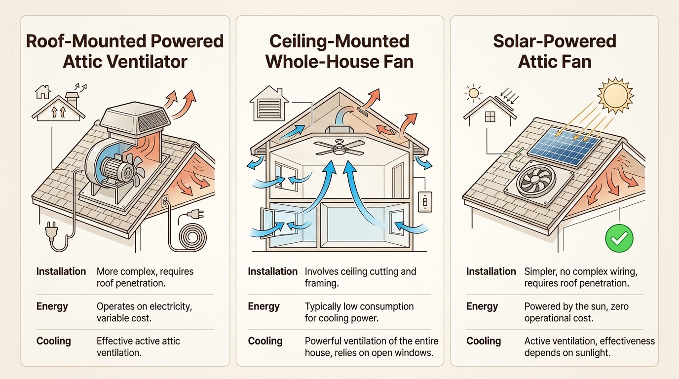 Comparing these ventilation options allows you to choose the most effective system for reducing attic temperatures and lowering overall cooling costs.