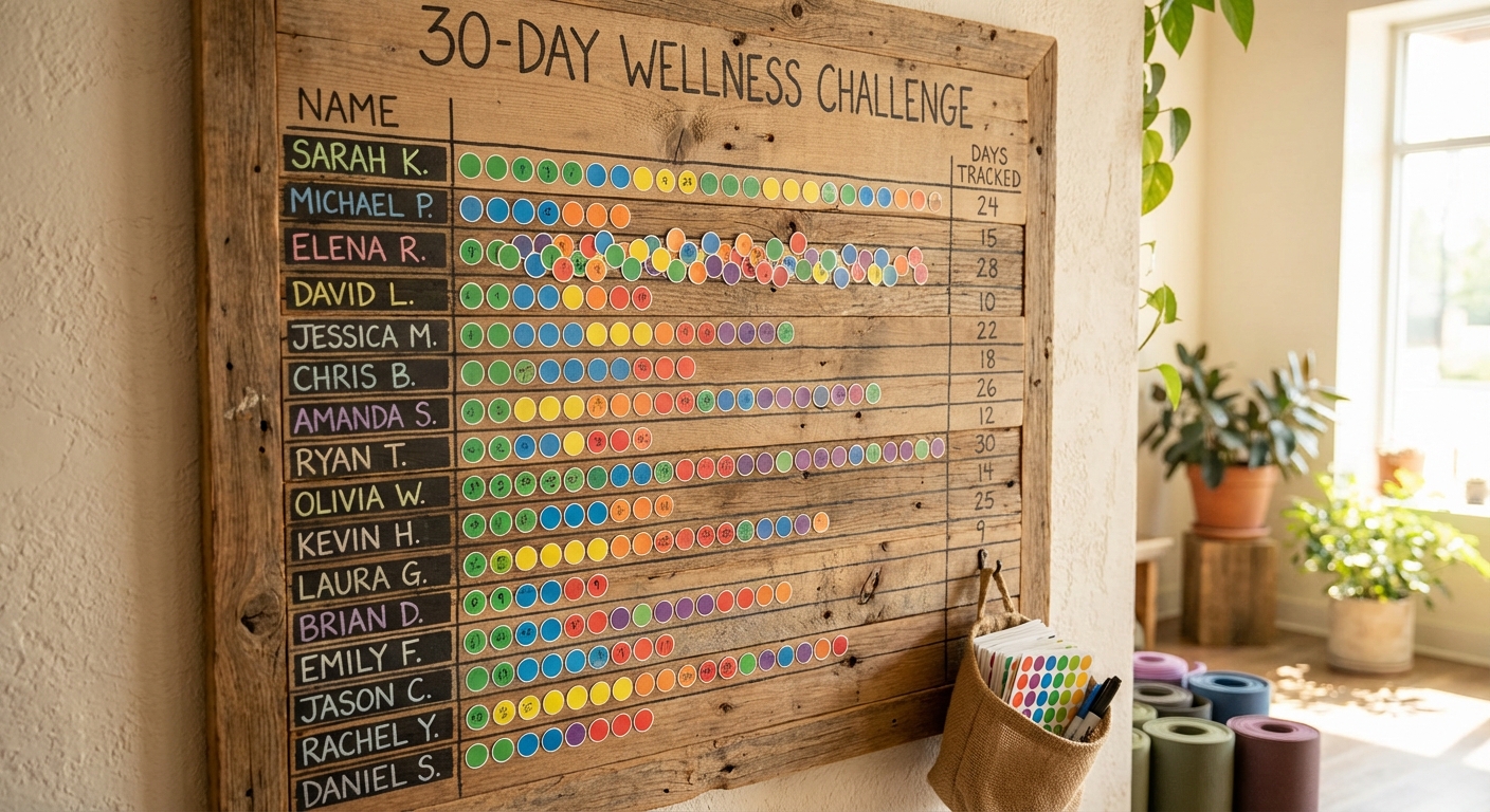 Physical progress trackers foster a sense of shared achievement and community accountability that digital apps often fail to replicate.