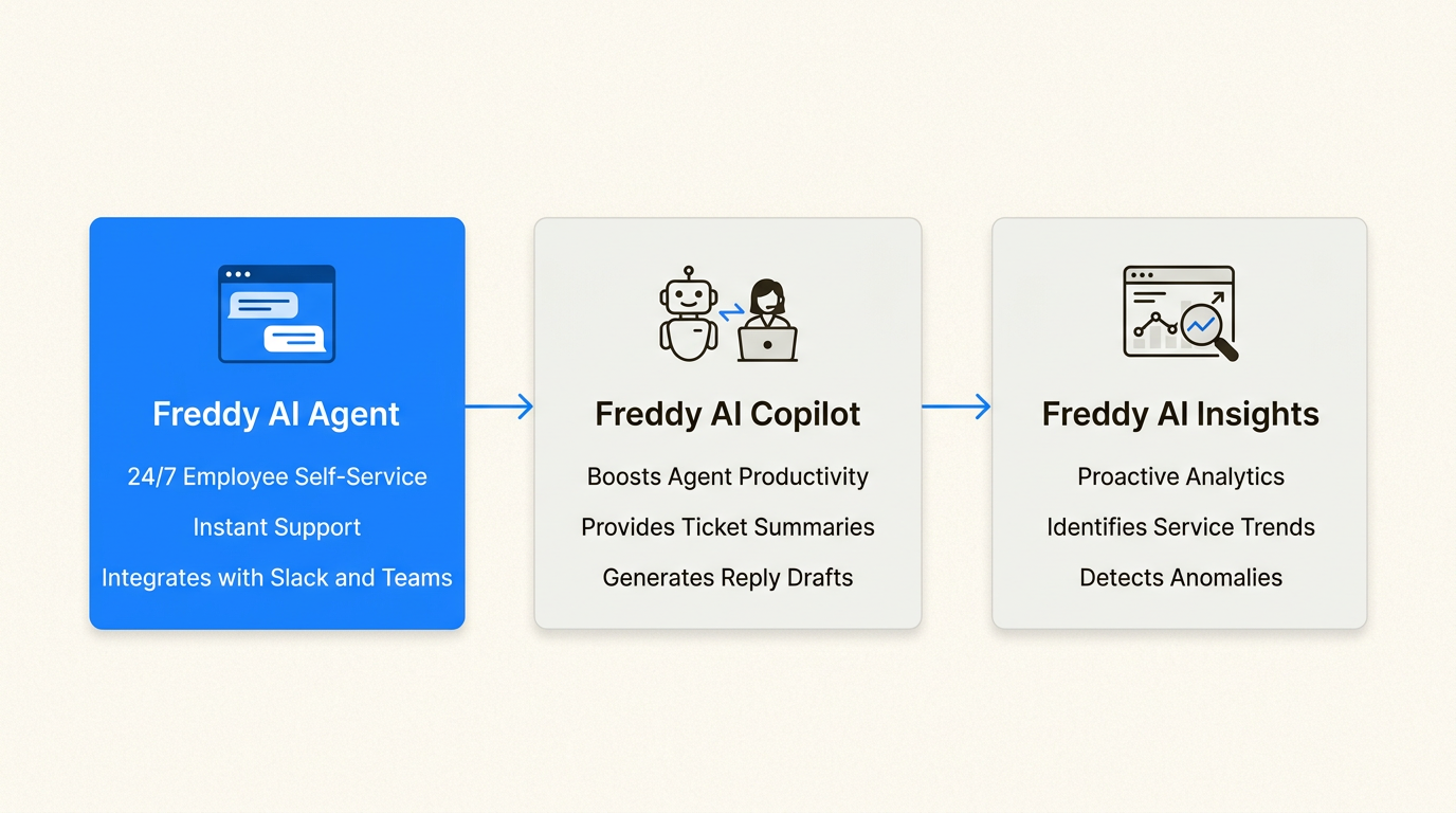 Automação do fluxo de trabalho do Freddy AI para gerenciamento de serviços de TI