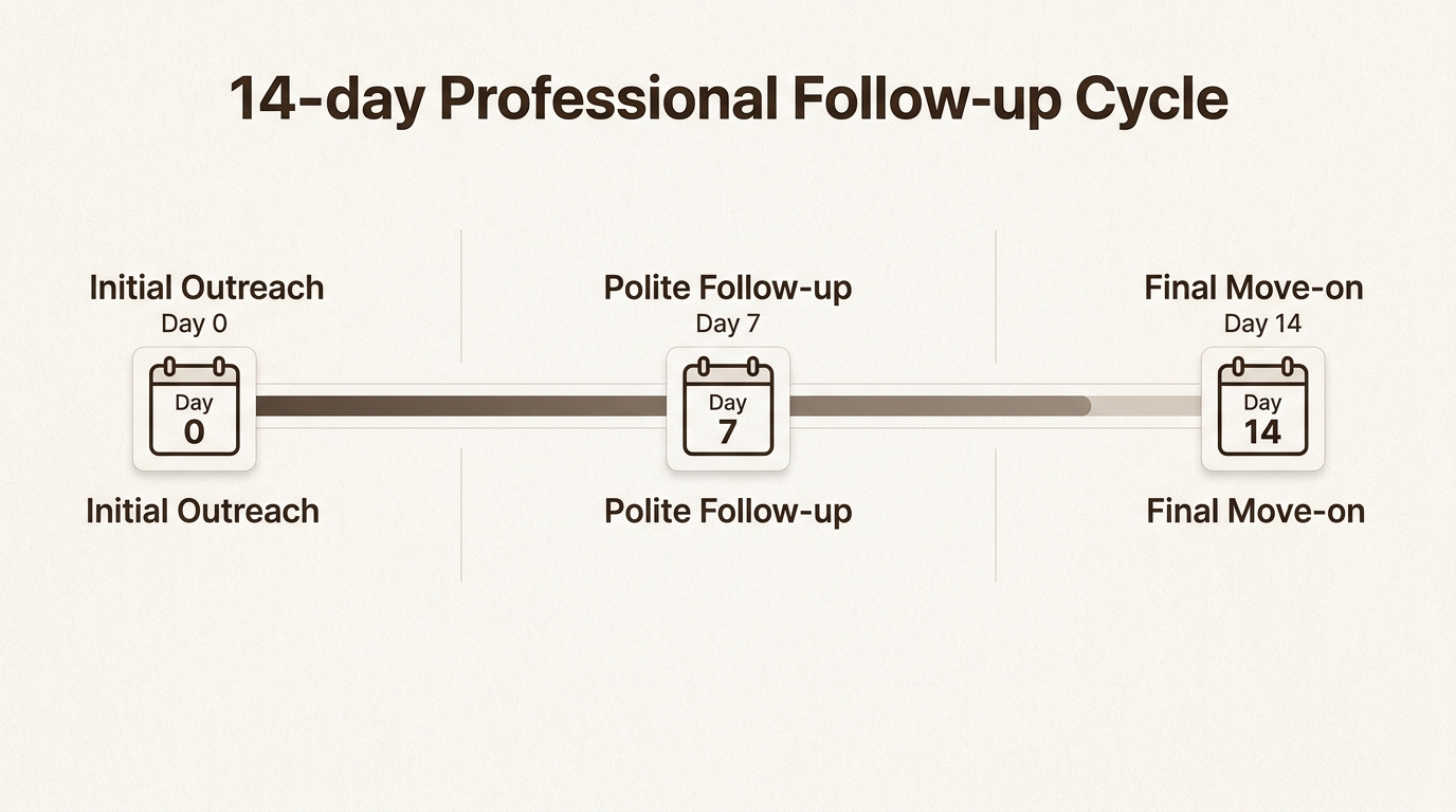 Structured timeline for follow-ups that prevents appearing pushy