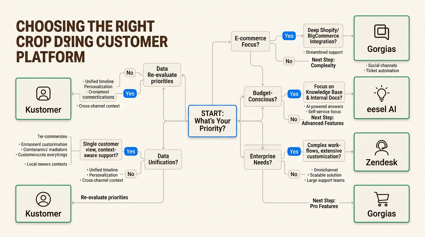 Cadre de décision pour choisir la bonne plateforme de support d'IA