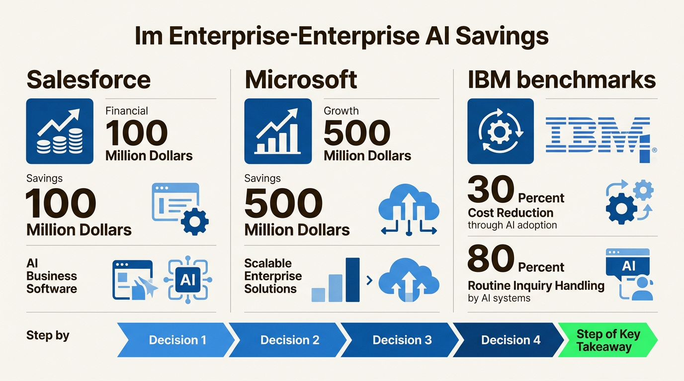 Dados de grandes empresas destacam como a automação da IA impulsiona economias de custo anuais massivas e eficiência operacional em escala