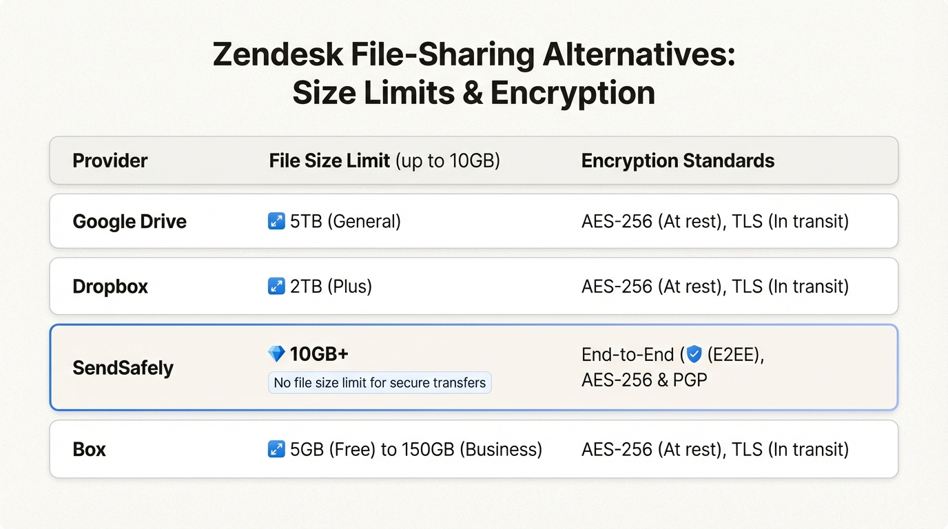 Las integraciones de terceros proporcionan la capacidad y la seguridad necesarias para los equipos que intercambian regularmente archivos de alta resolución o datos confidenciales