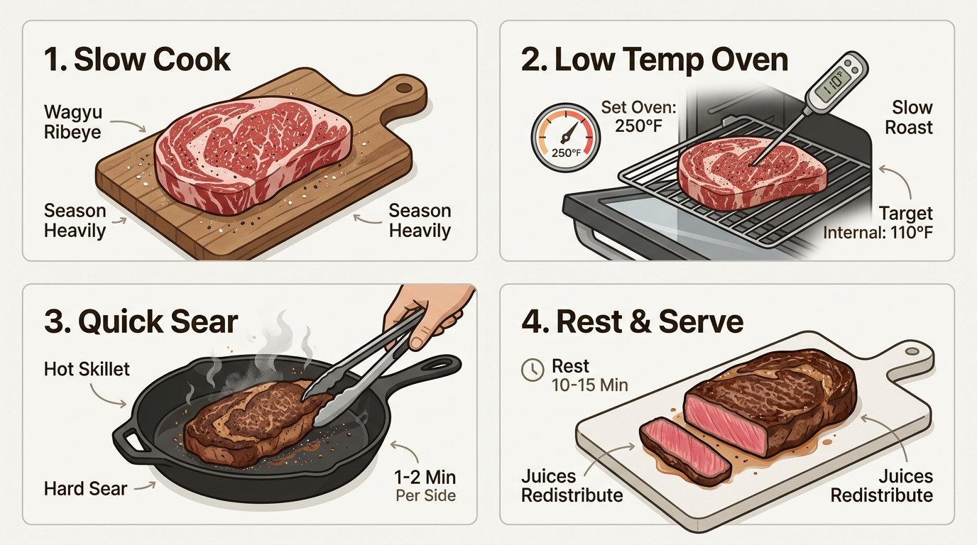 Mastering the reverse sear technique allows you to achieve a restaurant-quality crust while preserving the steak's luxurious, melt-in-your-mouth interior.