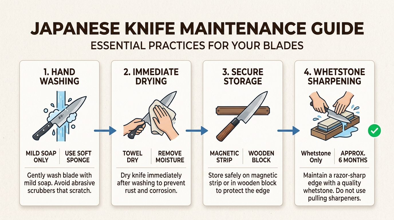 Follow these crucial maintenance steps to preserve the razor-sharp edge and extend the lifespan of your valuable Japanese kitchen knives for decades.