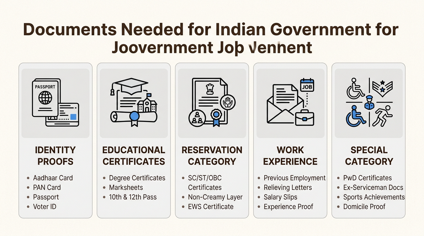 Five essential document groups for government job applications