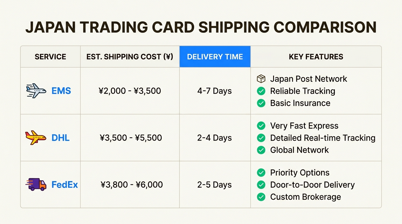 Understanding the differences in cost and speed between shipping options like EMS, DHL, and FedEx is crucial for optimizing your budget and delivery time.