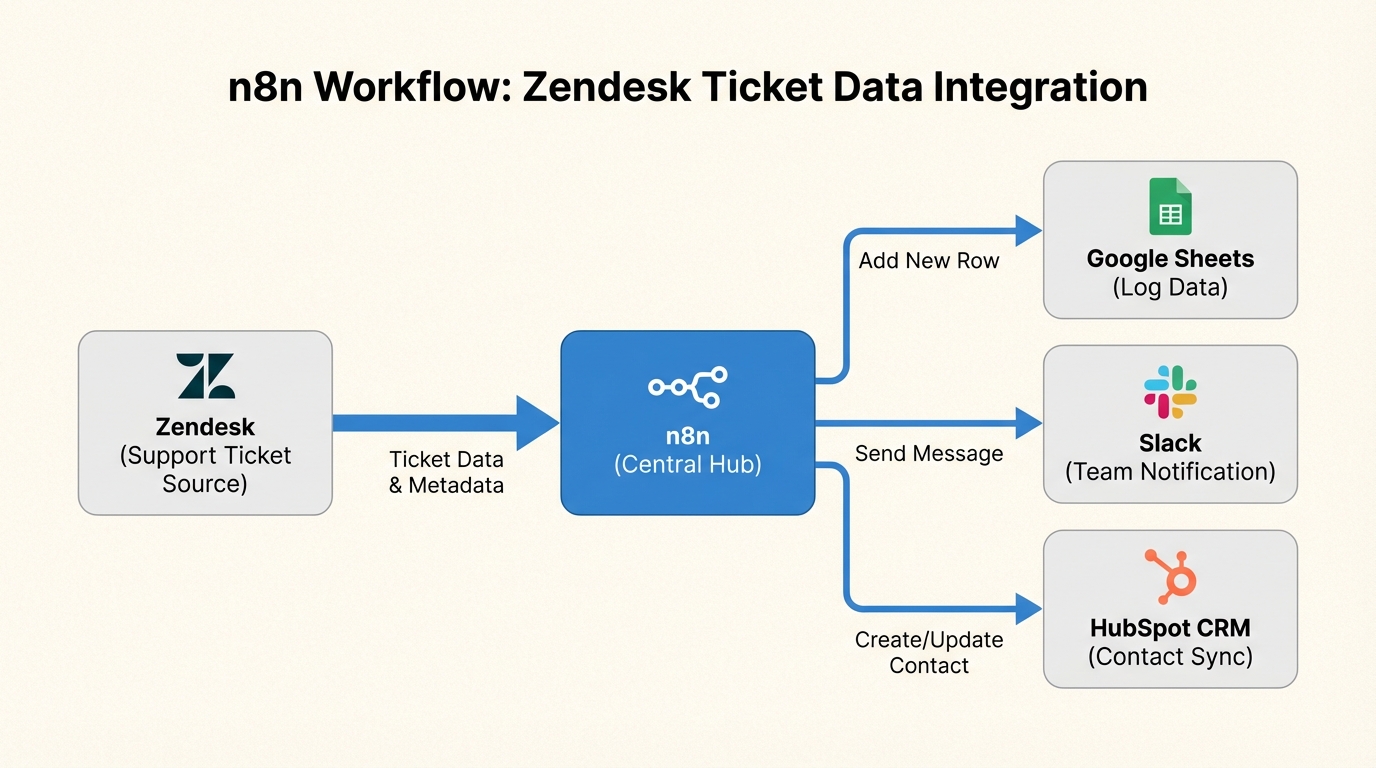 Flujo de datos entre Zendesk y aplicaciones de terceros para la elaboración de informes automatizados