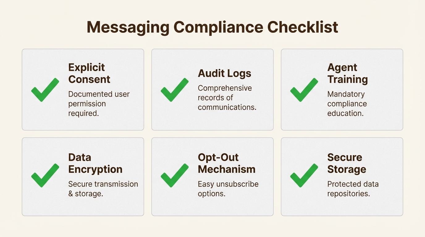 Cette liste de contrôle complète sert de feuille de route aux équipes pour s'assurer que chaque aspect de leur stratégie de messagerie respecte les normes légales.