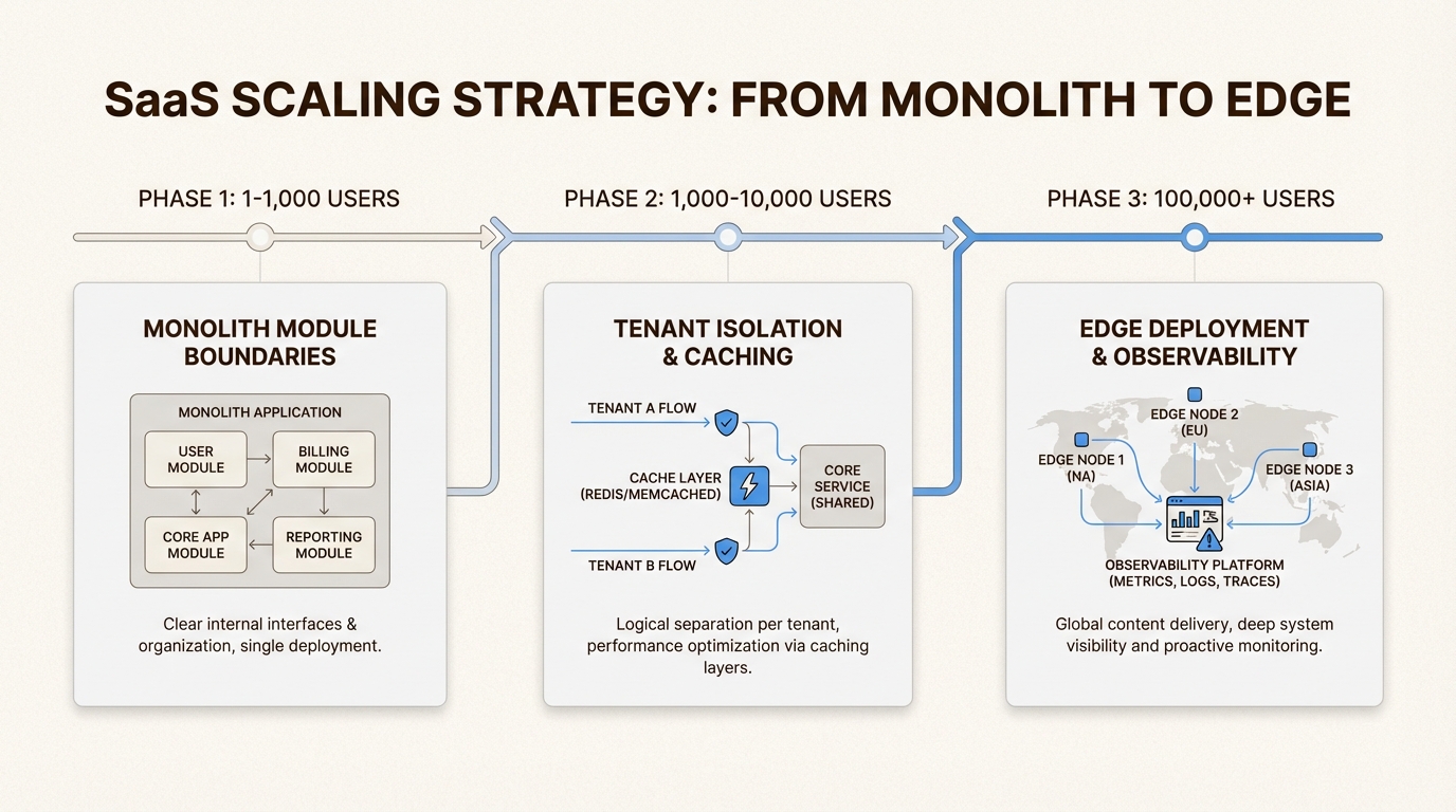 Three evolutionary phases for prioritizing architectural improvements during user growth