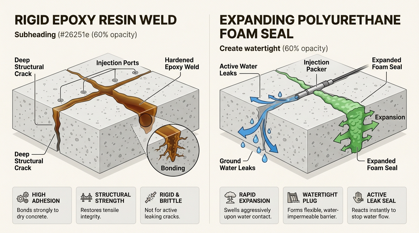 Physical differences between rigid epoxy and flexible polyurethane materials