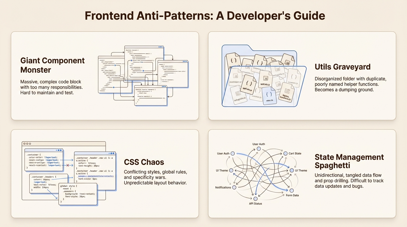 Four common anti-patterns that indicate frontend architecture is beginning to collapse under growth