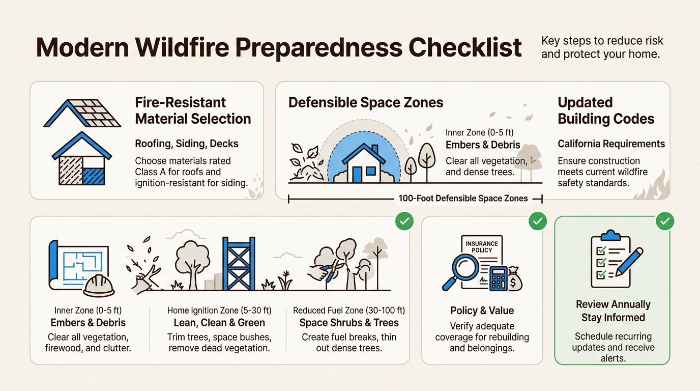 Homeowner checklist for improving property resilience and preparing for wildfire season