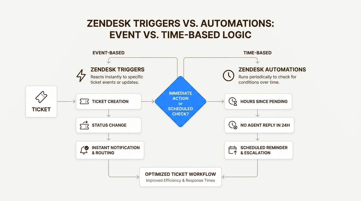 Comparação do fluxo de trabalho de gatilhos orientados a eventos e automações baseadas em tempo