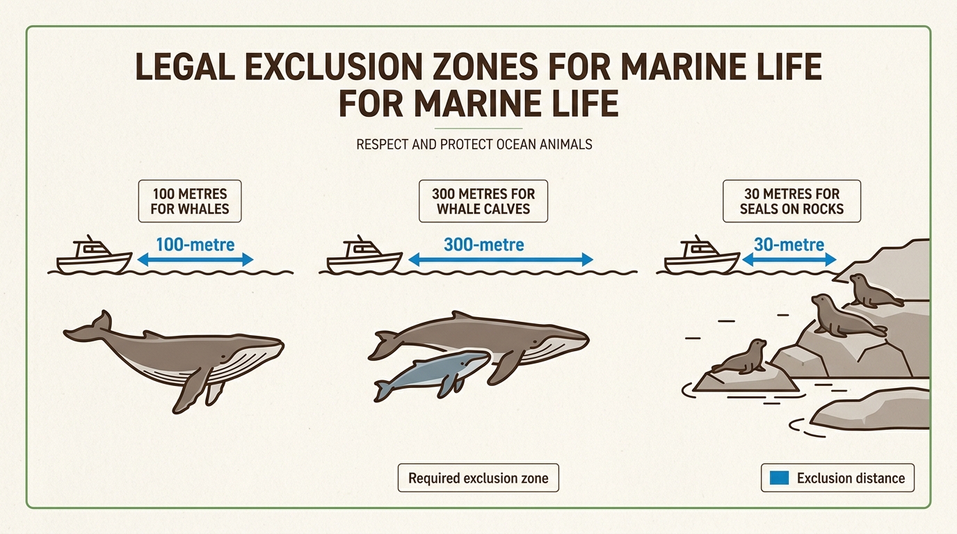 Adhering to regulated viewing distances ensures the safety of both visitors and the diverse marine species inhabiting the national park.