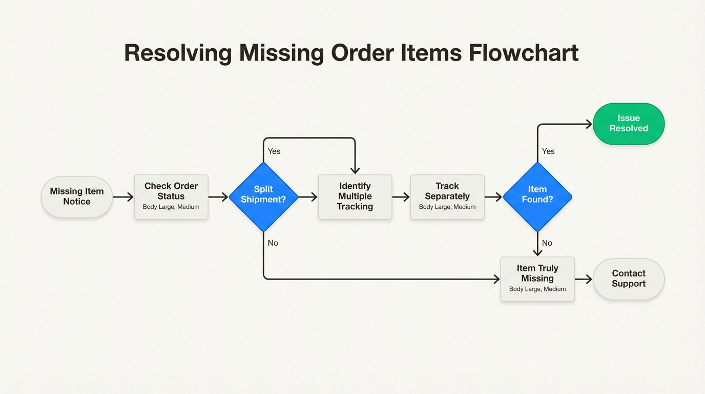 Suivre un processus de vérification structuré vous assure d'avoir tous les détails nécessaires avant de contacter le support client pour un article manquant