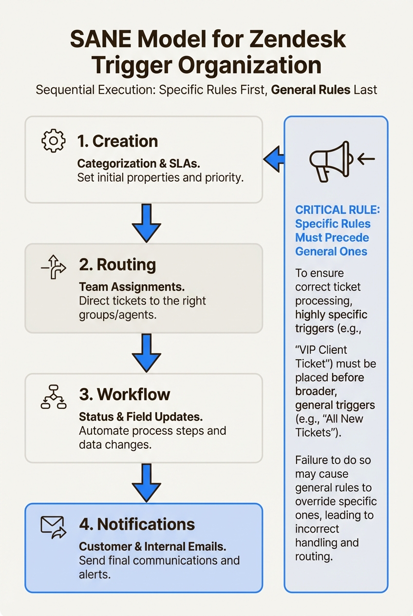 機能レイヤーによるトリガーの組織化は、競合するアクションを防ぎます