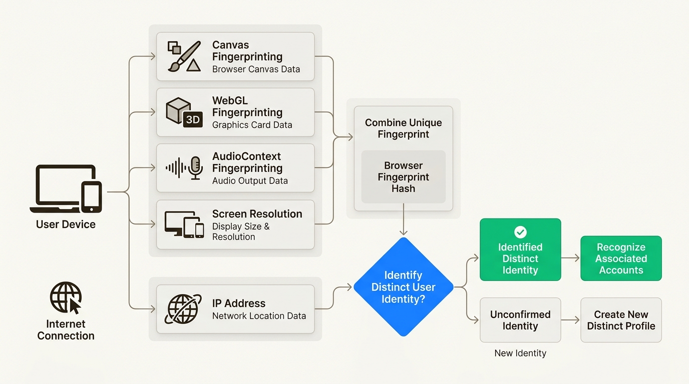 Understand how platforms combine browser fingerprints and IP addresses to detect account association, a critical risk for multi-account operators.