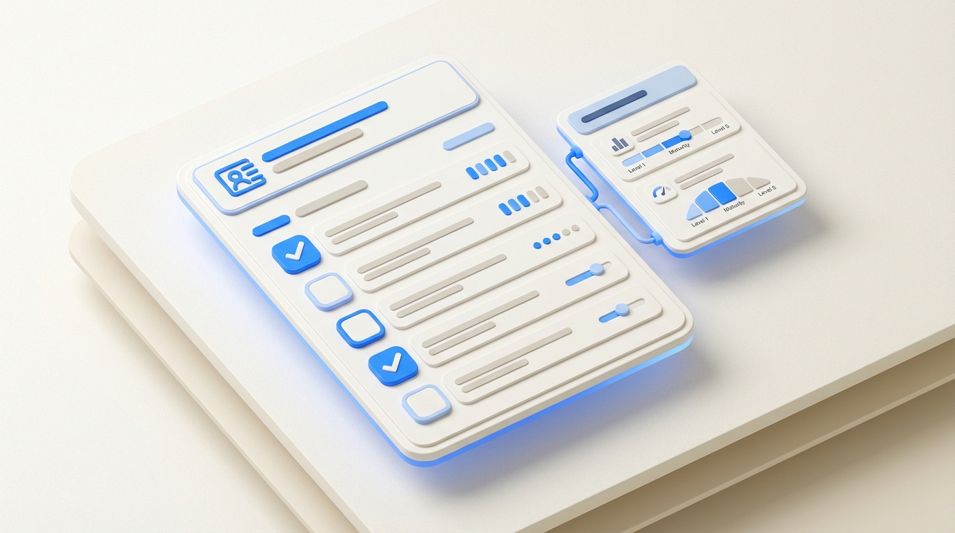 Une liste de contrôle d’auto-évaluation visuelle montrant sept questions clés pour évaluer le niveau de maturité CX actuel de votre organisation.