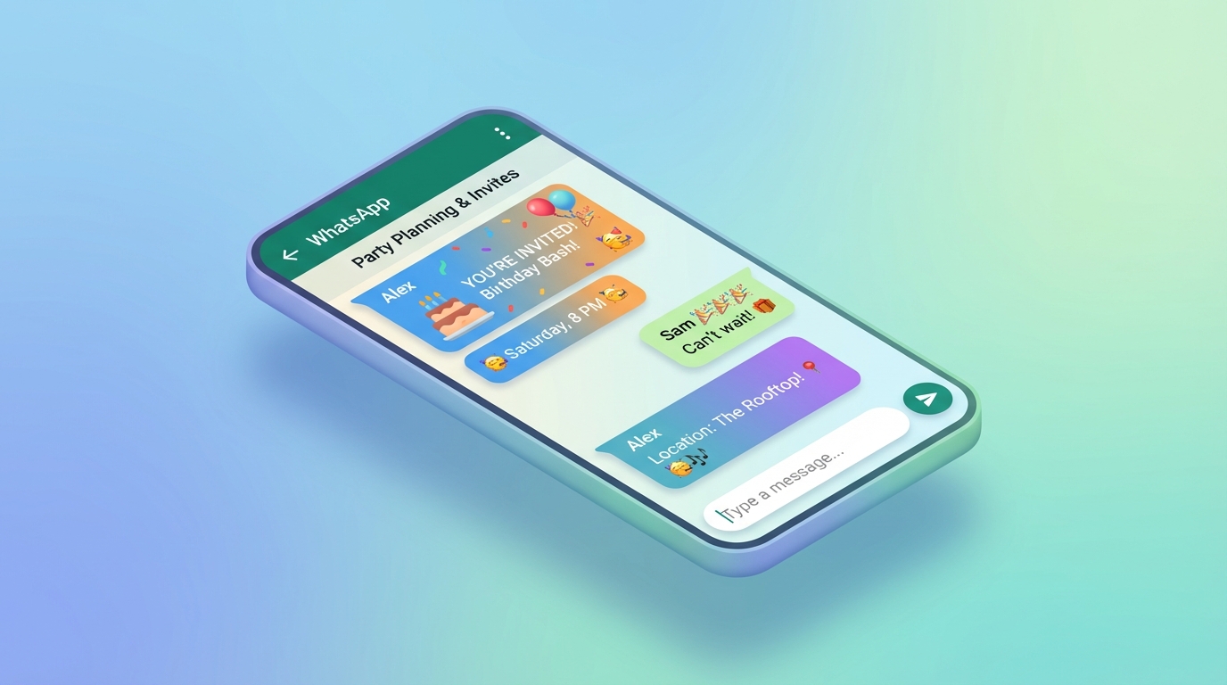 WhatsApp chat interface creates an immediate personal connection that email invitations often lack