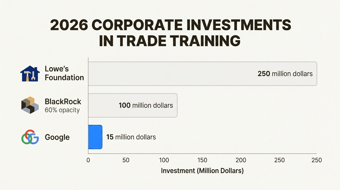 Lowe's leads the private sector in workforce development, committing significantly more capital than other major corporate players to secure the industry's future.