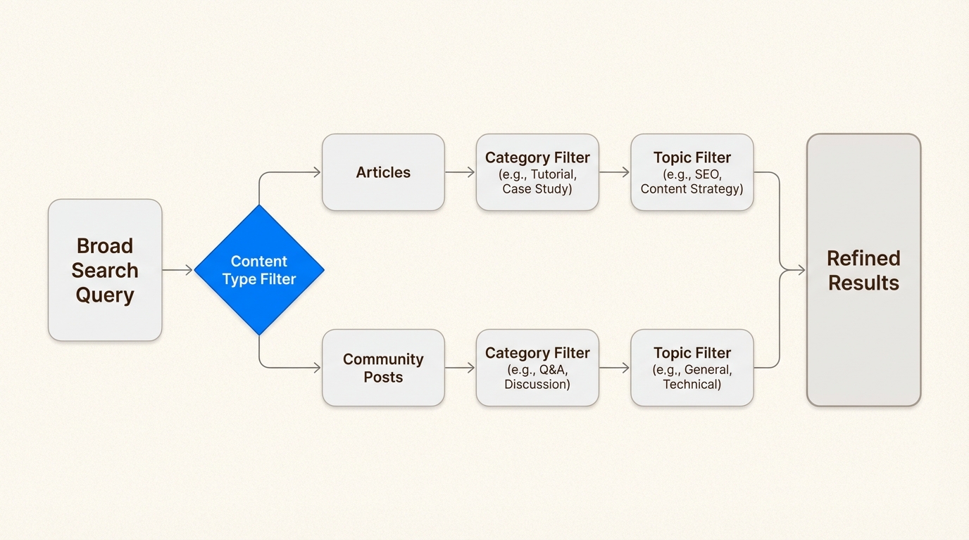 Cómo las facetas de búsqueda reducen progresivamente los resultados para una mejor precisión