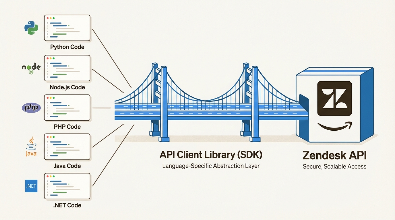 Las bibliotecas cliente manejan los detalles de HTTP para que los desarrolladores puedan concentrarse en la lógica central