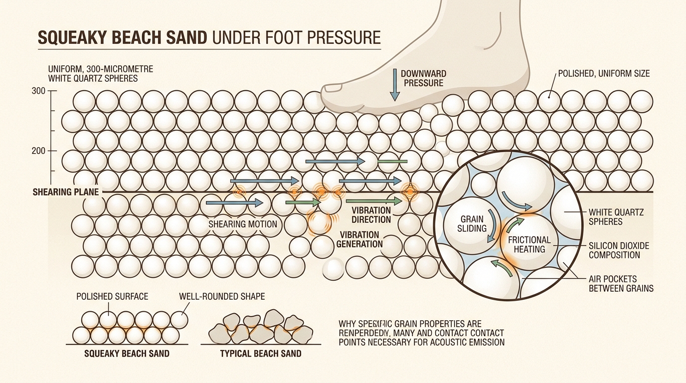 Uniform quartz grains must slide in unison to create the specific vibrations that produce the beach's signature musical note.