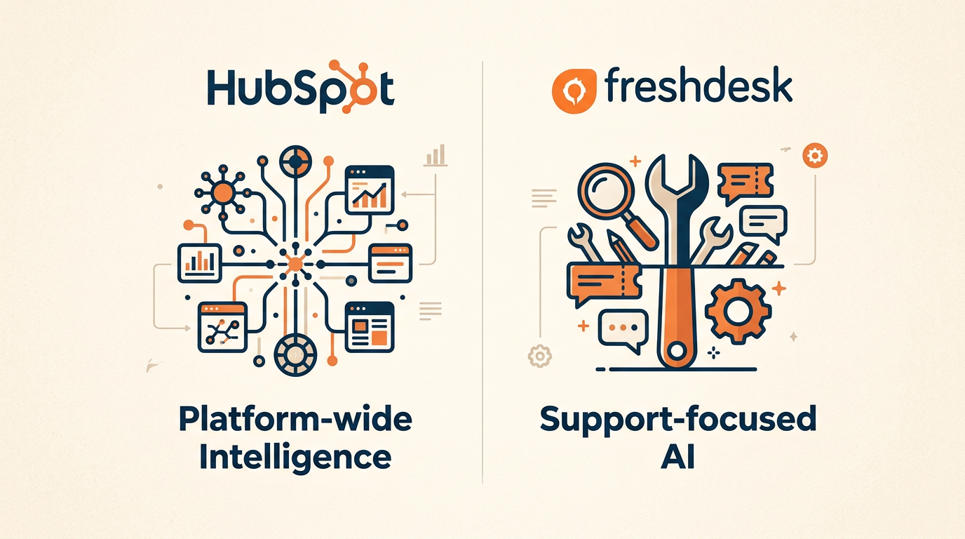 Comparação de um amplo ecossistema de IA versus abordagens de ferramentas de suporte especializadas