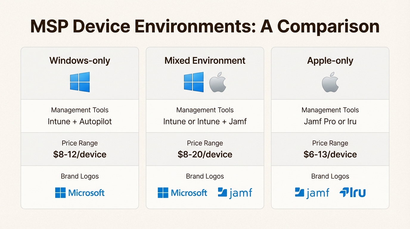 Selecting the right MDM stack based on your client's OS mix