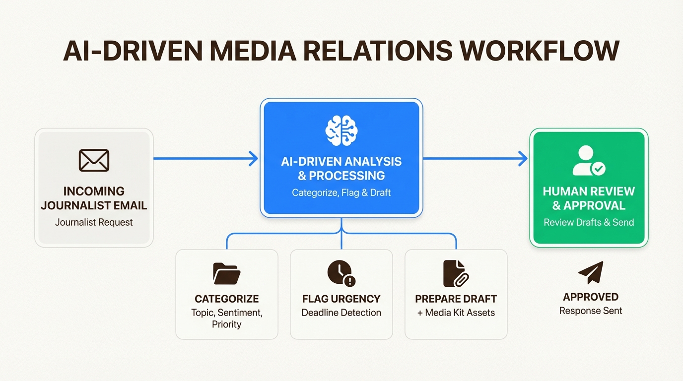 Conceito de automação do fluxo de trabalho da equipe de comunicação