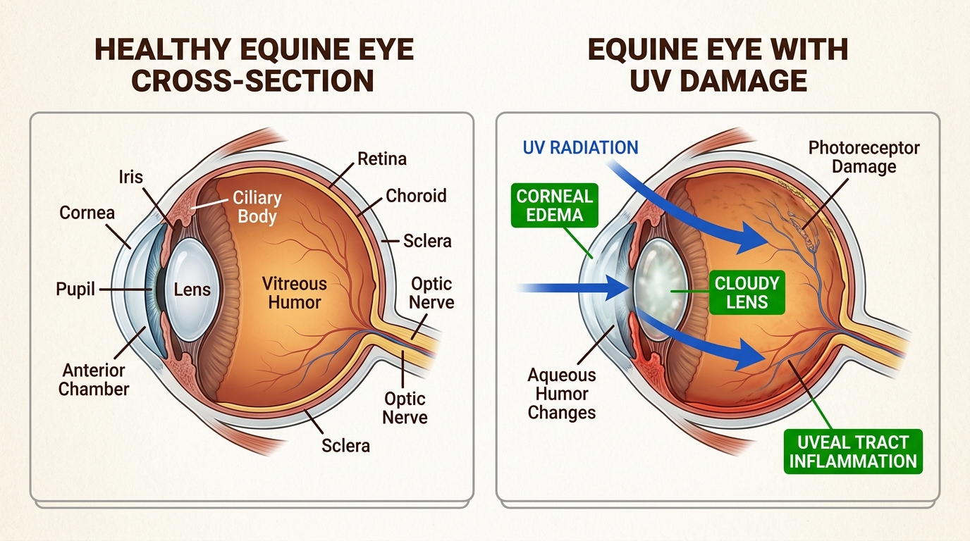 Understanding how UV rays penetrate the cornea and lens helps owners identify the internal inflammation that leads to chronic conditions like uveitis.