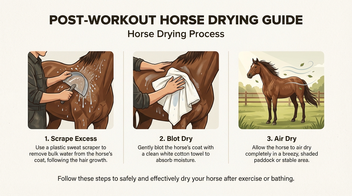 Following a thorough drying routine with a scraper and towel prevents bacterial growth before you secure the fly sheet.