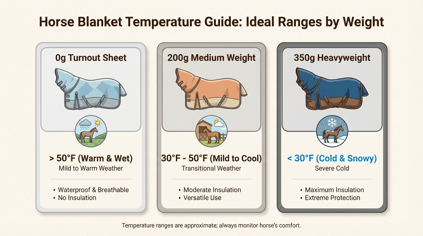 This three-blanket system provides a versatile foundation to protect your horse across a wide spectrum of winter temperatures.