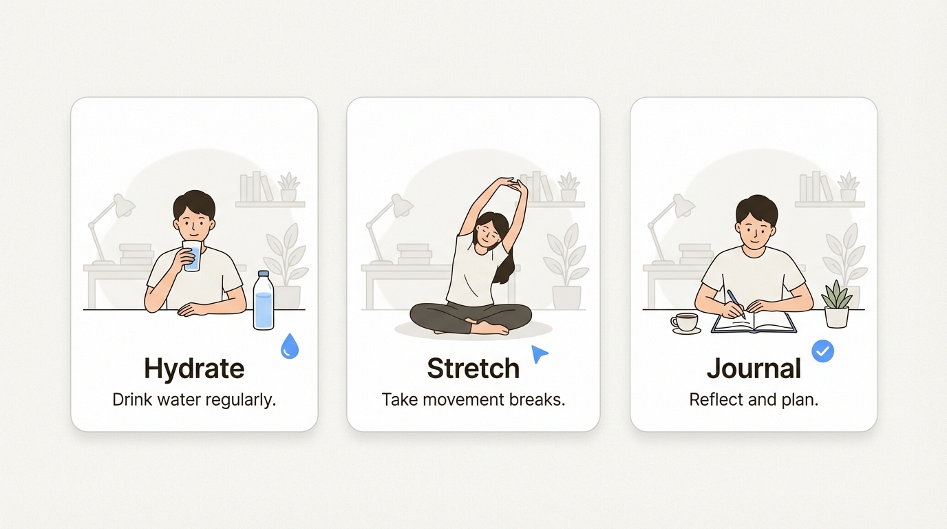 Small, consistent self-care practices maintain mental health better than sporadic grand gestures